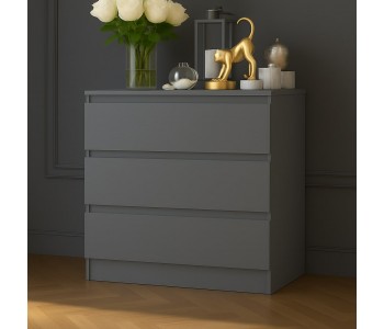 Комод "Мальм" 3 ящика графит (Ориноко)